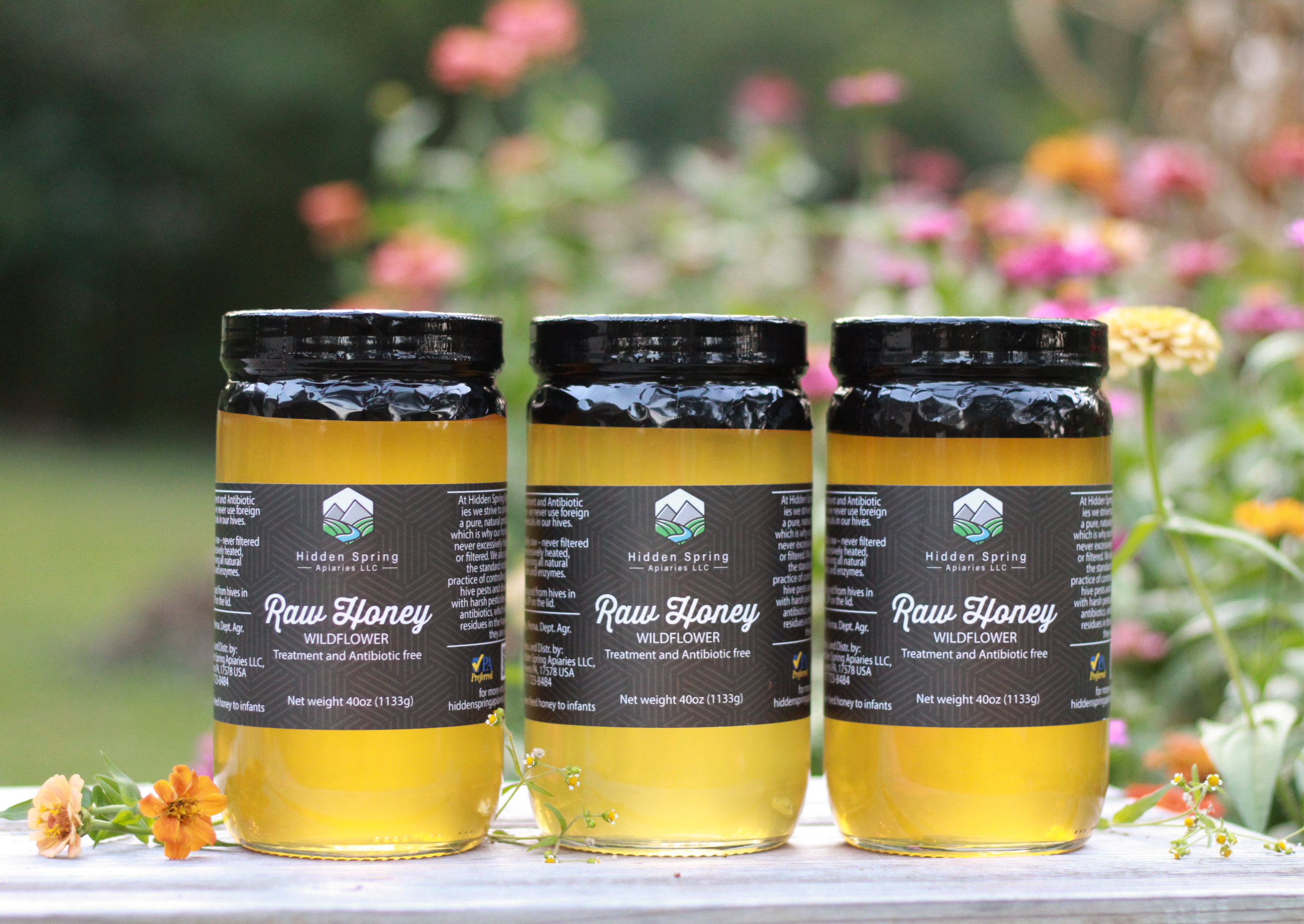 40oz Raw Wildflower Honey Sampler