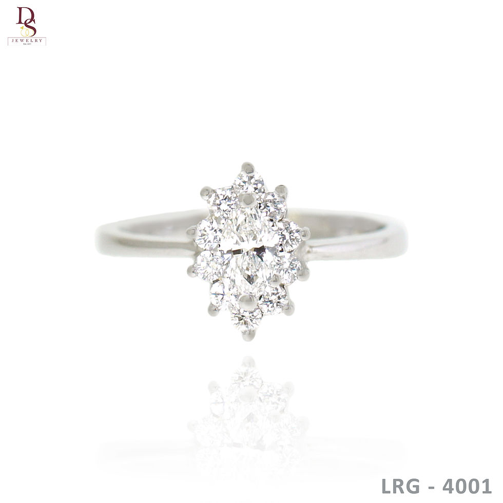 14K-WG Cluster Marquise Diamond Ring