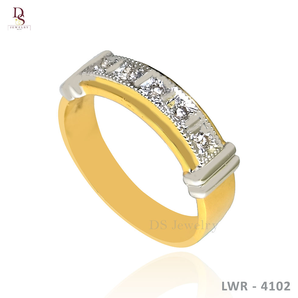 Thumbnail: 14K-YG Five Diamond  Traditional Wedding Ring