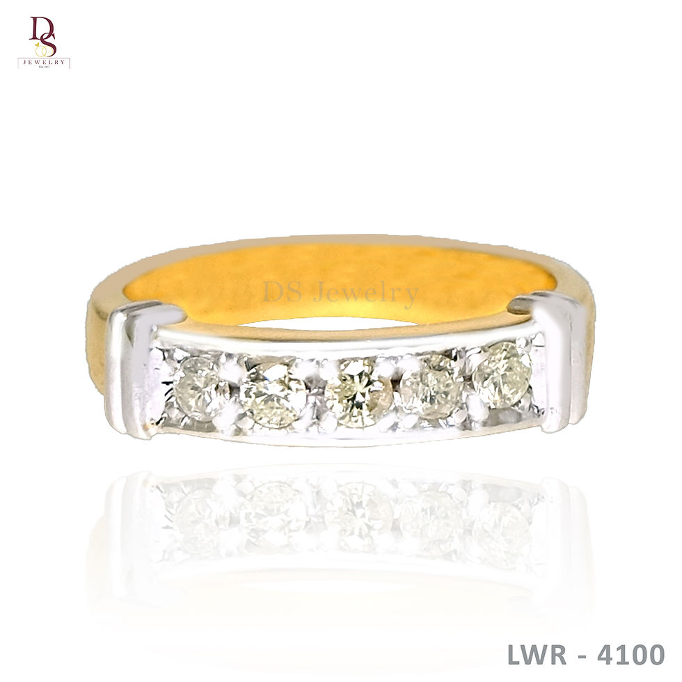 14K-YG Five Diamond Traditional Wedding Ring