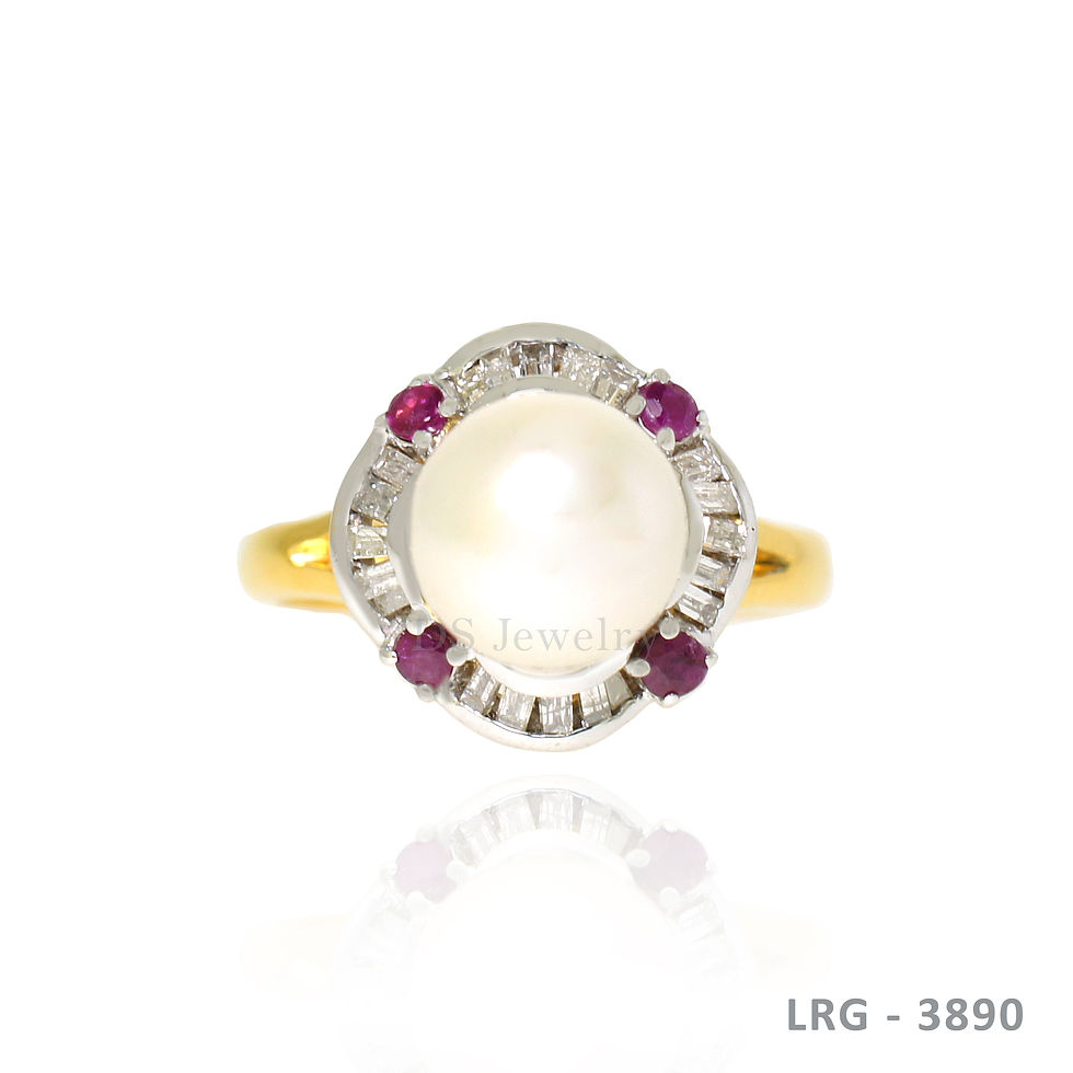 Thumbnail: 14K-YG  Mikimoto Pearl with Birth Stone Diamond Ring