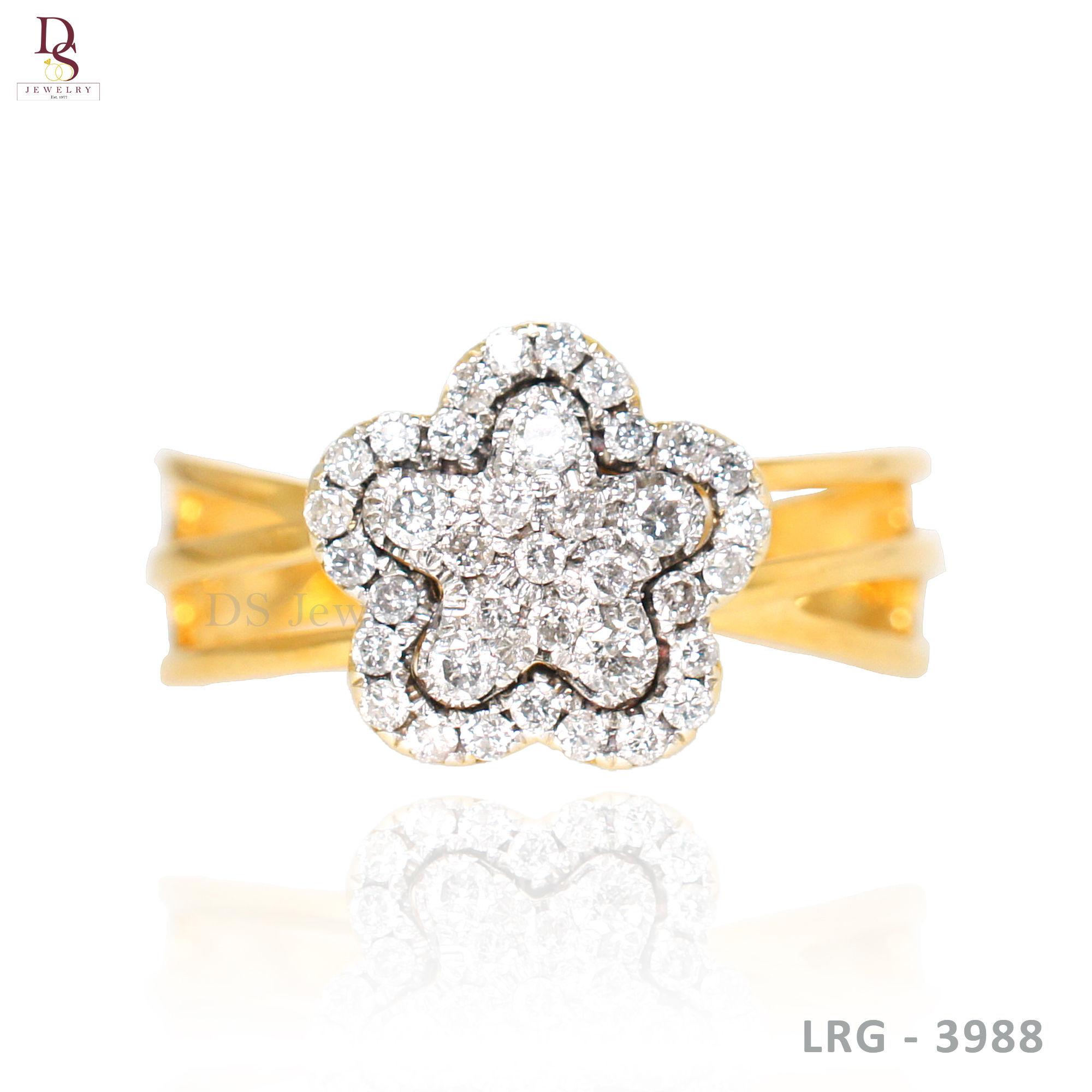 14K-YG Star with Diamond Ring