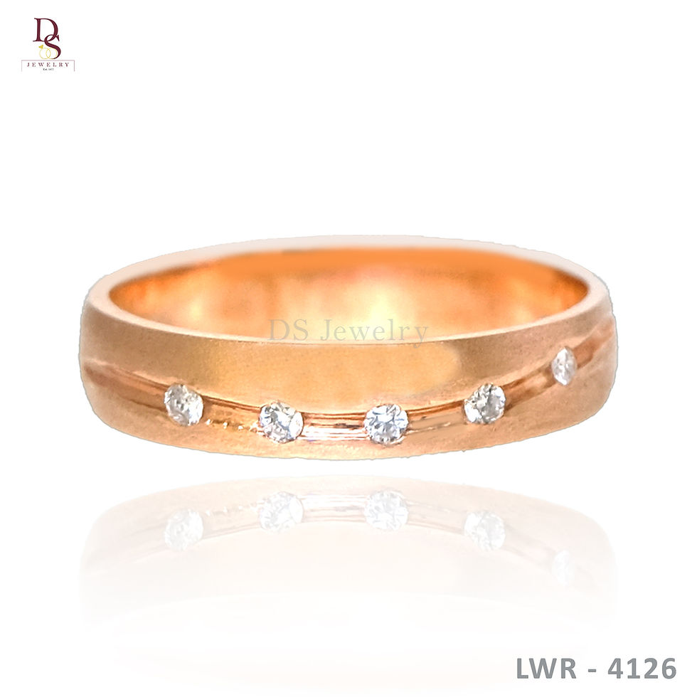 14K-RG Five Diamond Curved Wedding Ring