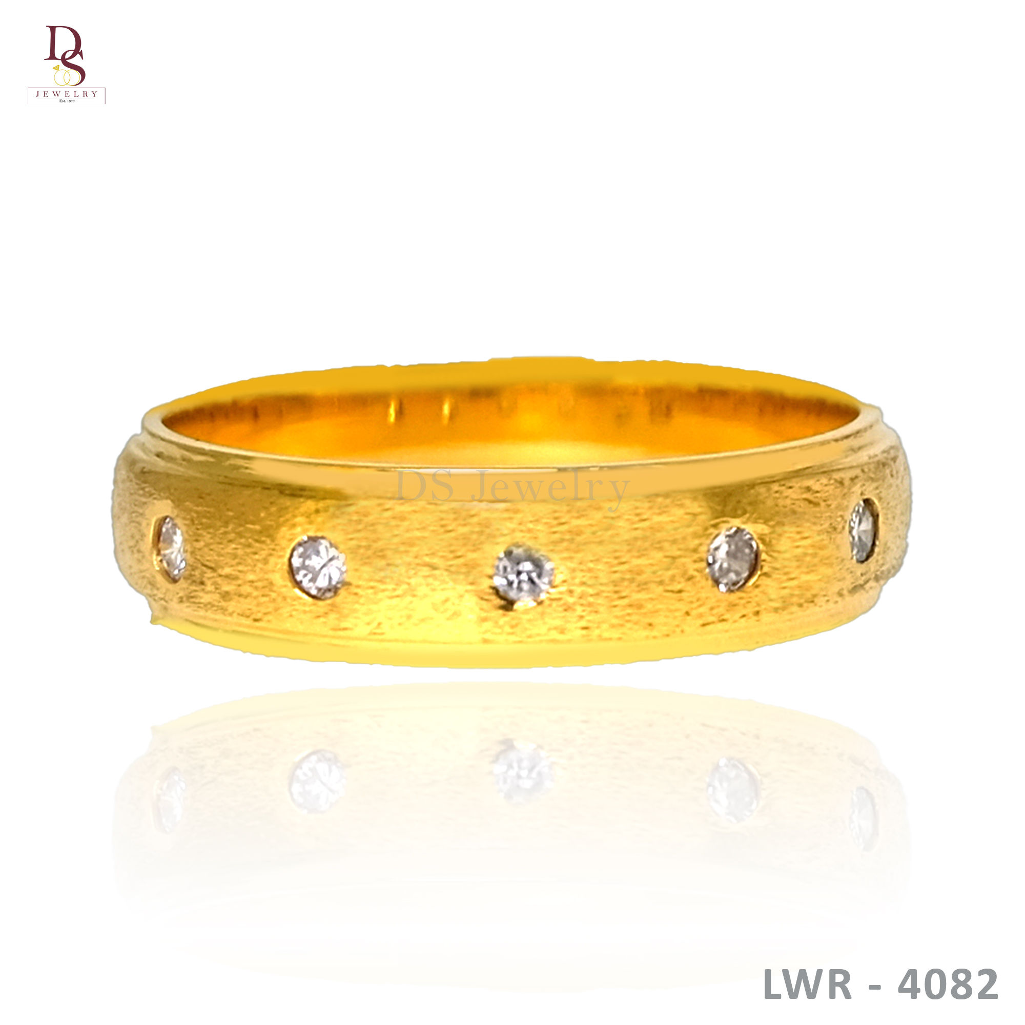 14K-YG Five Diamond Wedding Ring