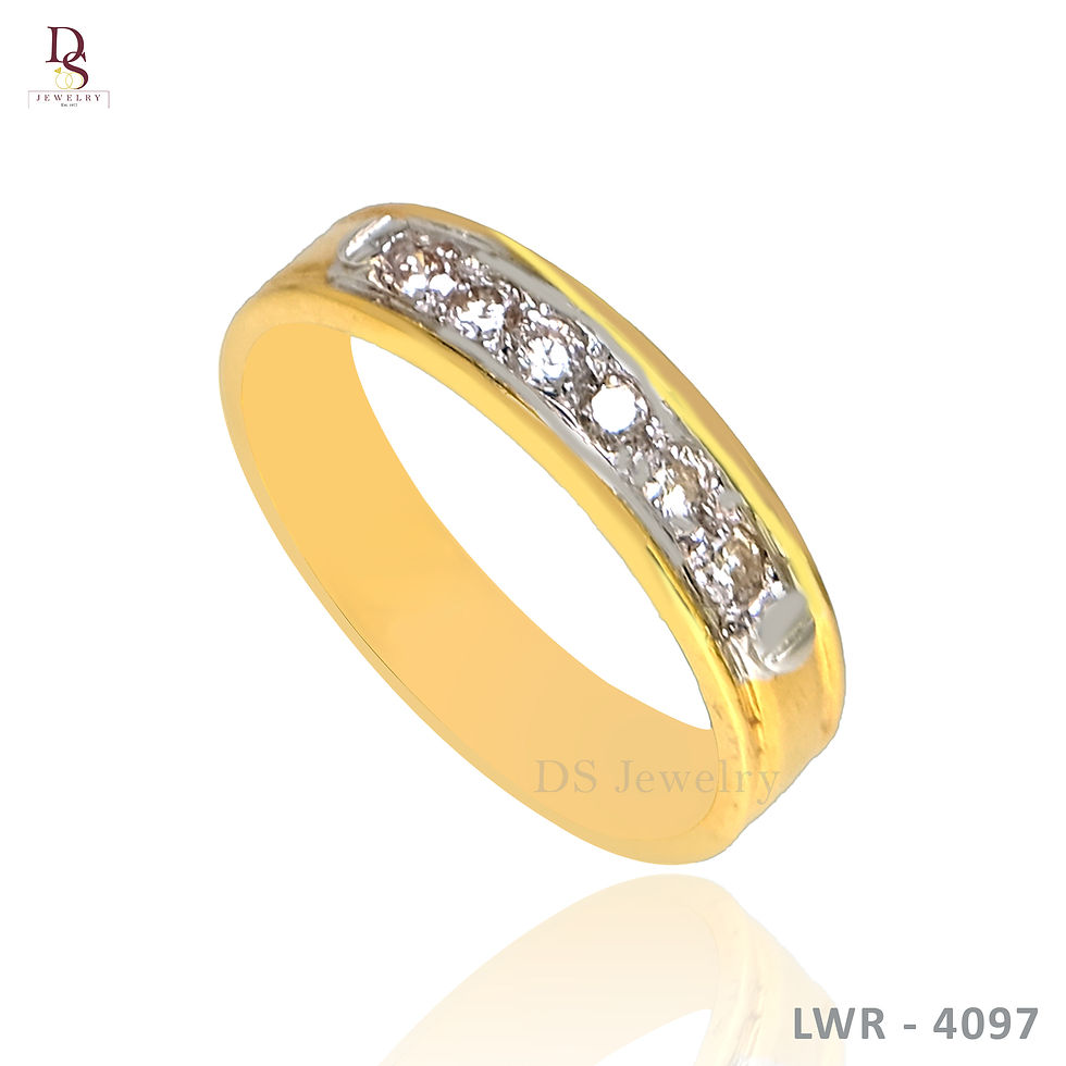 Thumbnail: 14K-YG Six Diamond  Wedding Ring