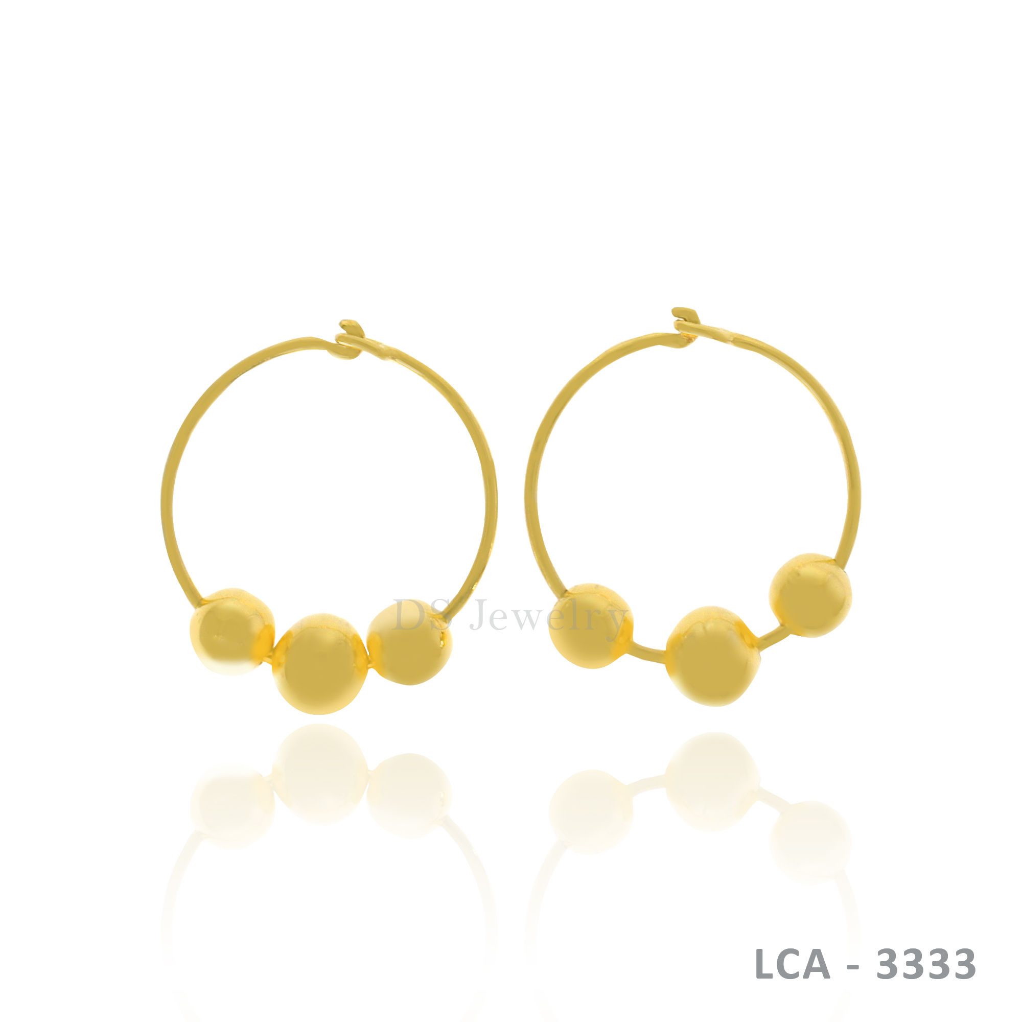 14K-YG Hilo with Balls Earring