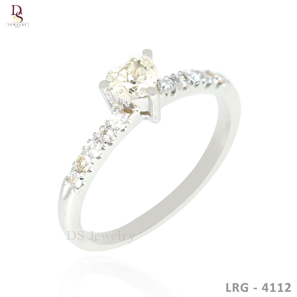 Thumbnail: 14K- WG Heart with Side Diamond  Ring