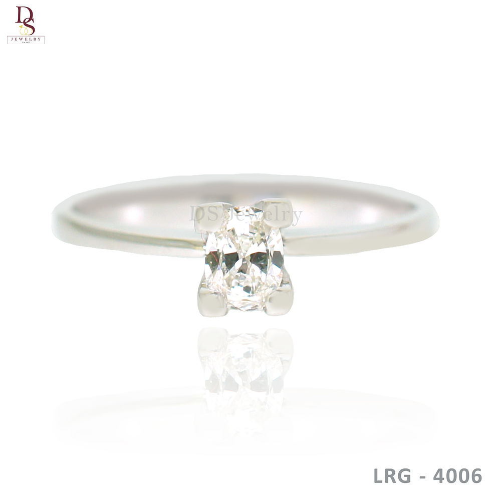 14K-WG Solo Oval Shape Diamond Ring