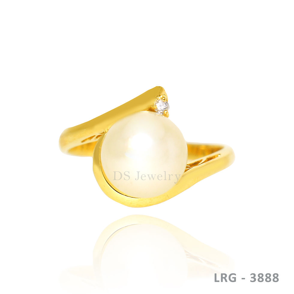 Thumbnail: 14K-YG  Mikimoto Pearl with Diamond Ring