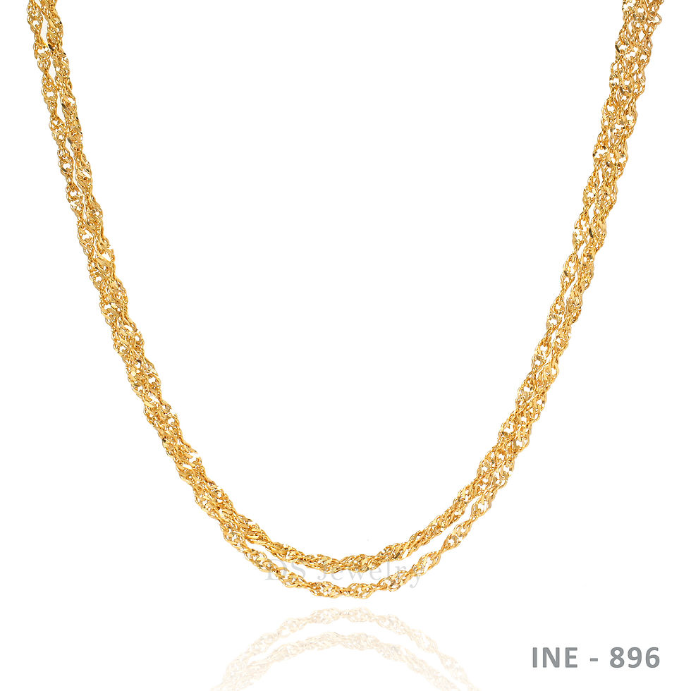 18K-YG Three in One Twisted Necklace