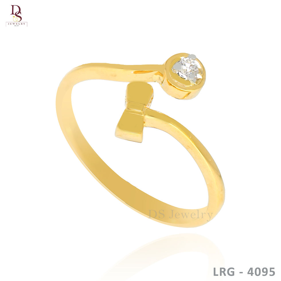 Thumbnail: 14K- YG Ribbon with Lab Diamond Lady's Ring