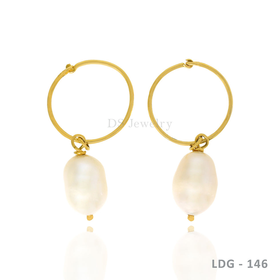 14K-YG Hilo with Pearl Dangling Earring