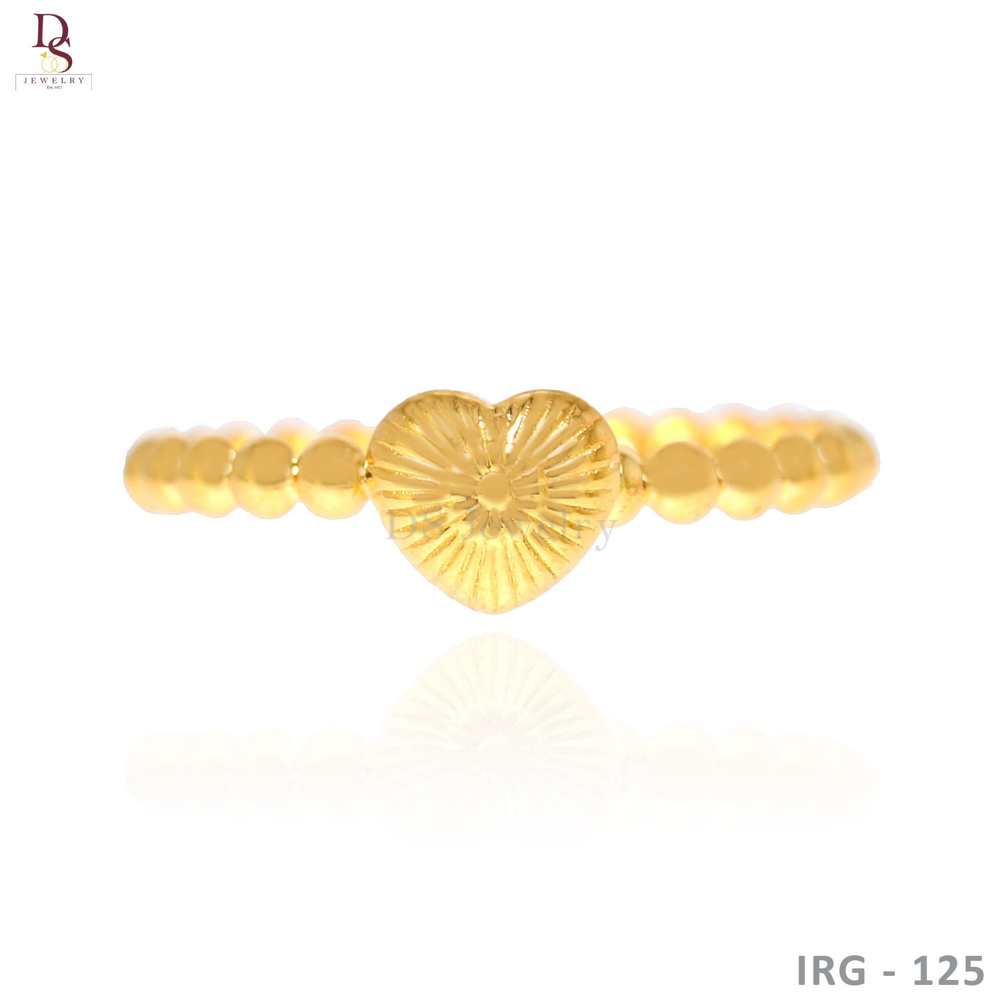 18K-YG Bubble Heart Ring