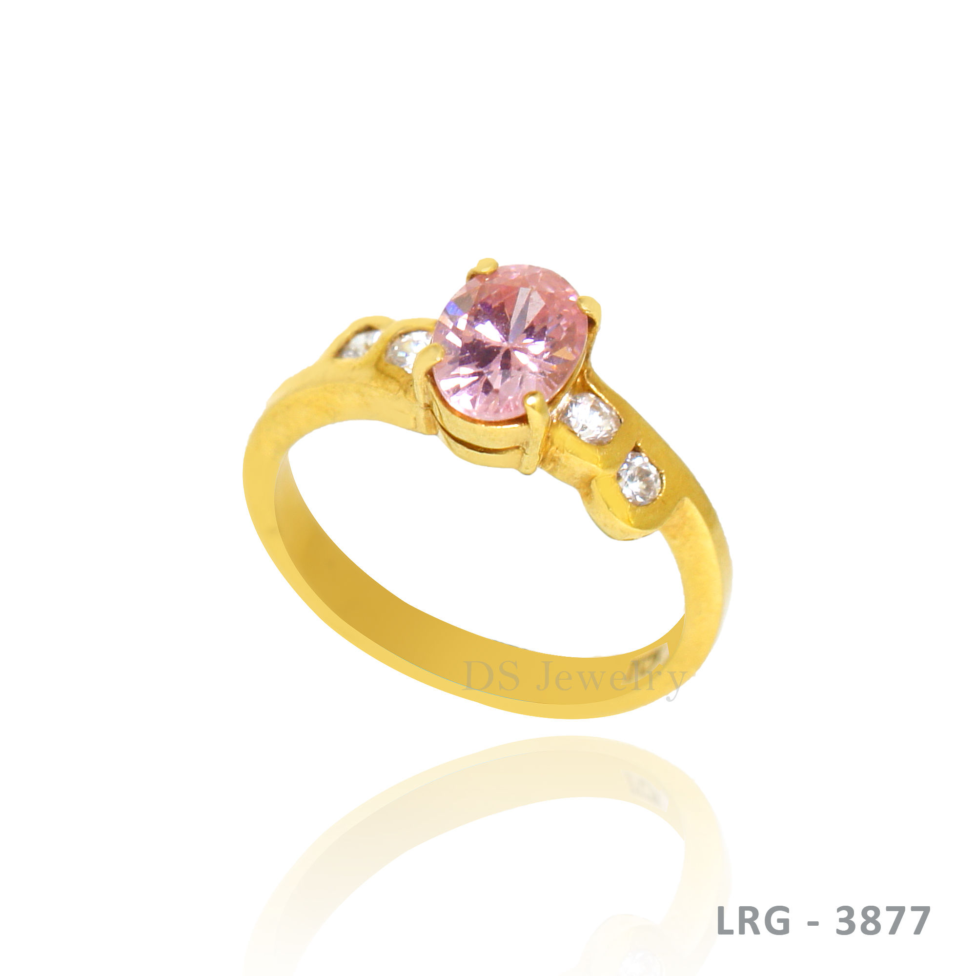 14K-YG Birth Stone with Side Diamond Ring
