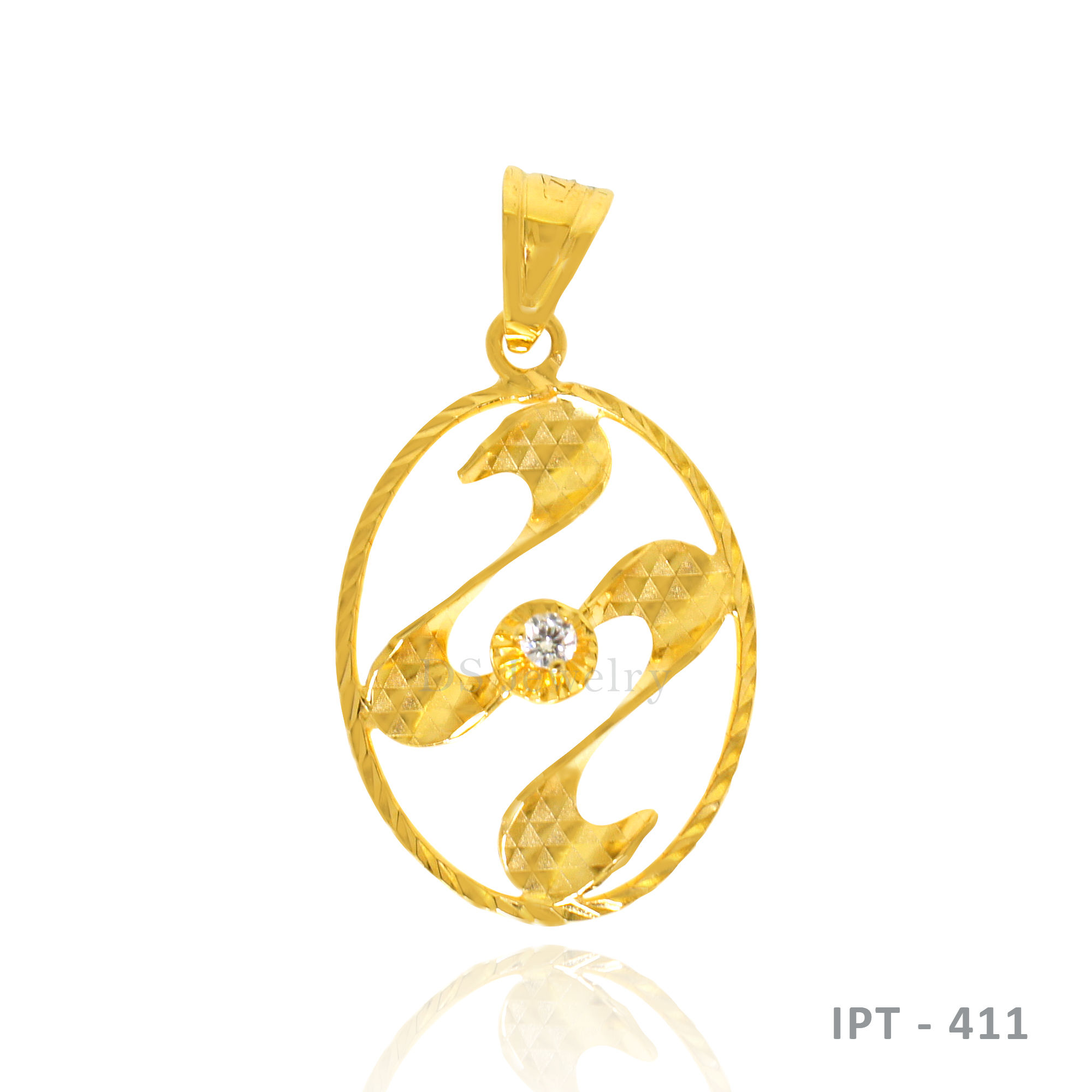 18K-YG Design with CZ Pendant