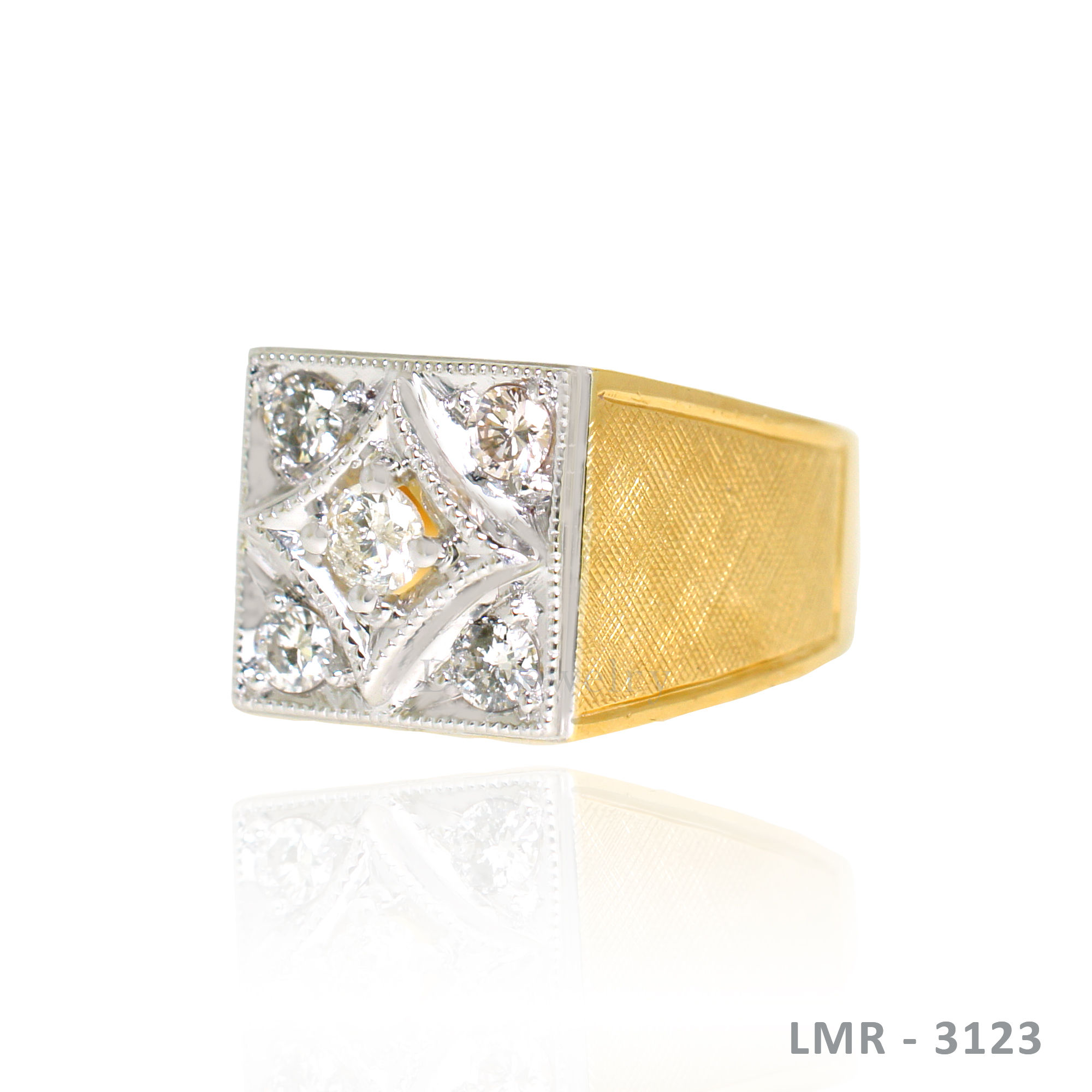 14K-YG Diamond Mens Ring
