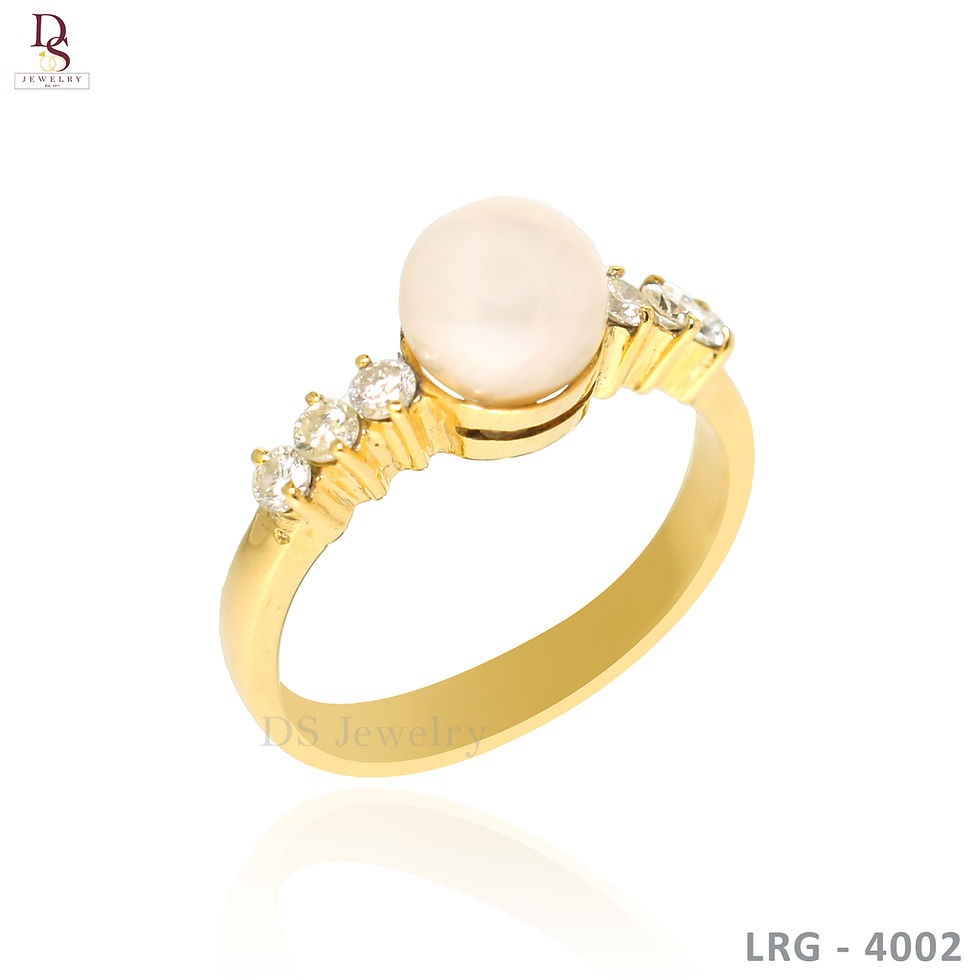 Thumbnail: 14K-YG Pearl with Side Diamond  Ring