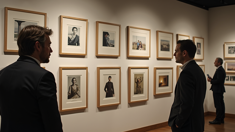 High angle view of a selection of various frames on display