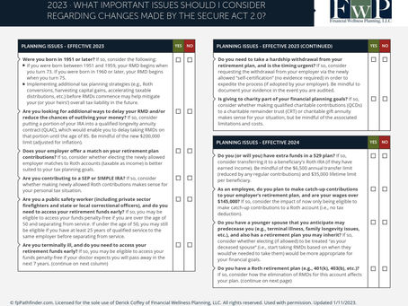 Issues You Should Consider Regarding Changes Made by The Secure Act 2.0