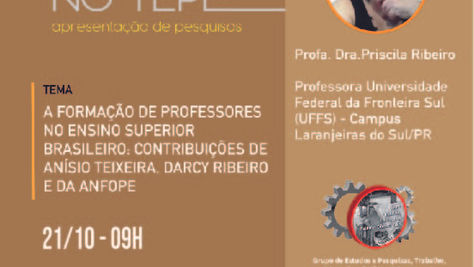 O seminário previsto para o dia 21/10 foi transferido