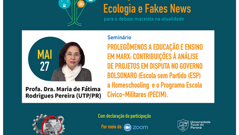 O conjunto de seminários tem sua continuidade com a exposição da Profa. Maria de Fátima (UTP/PR)