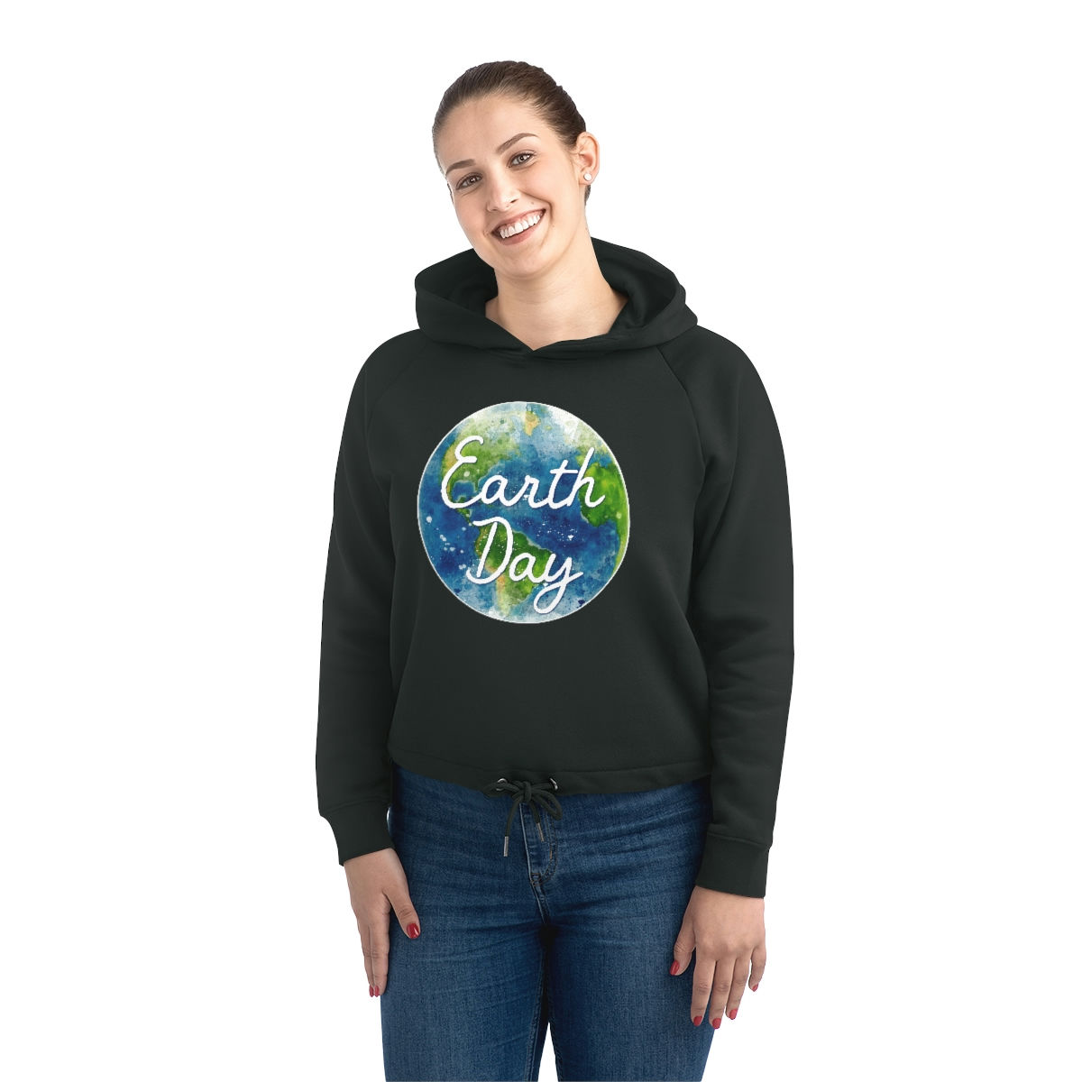 Women's Cropped Hoodie - earth day
