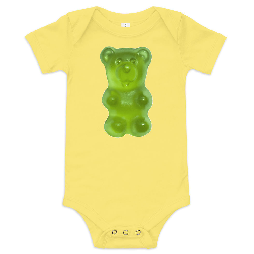 Thumbnail: Baby short sleeve onesie - gummy bear (green)