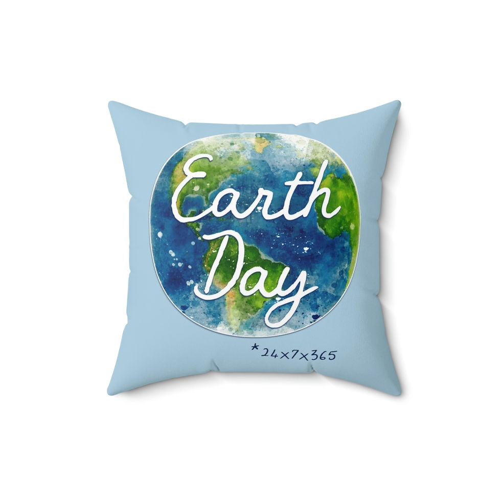 Thumbnail: Square Pillow - earth day 24x7x365