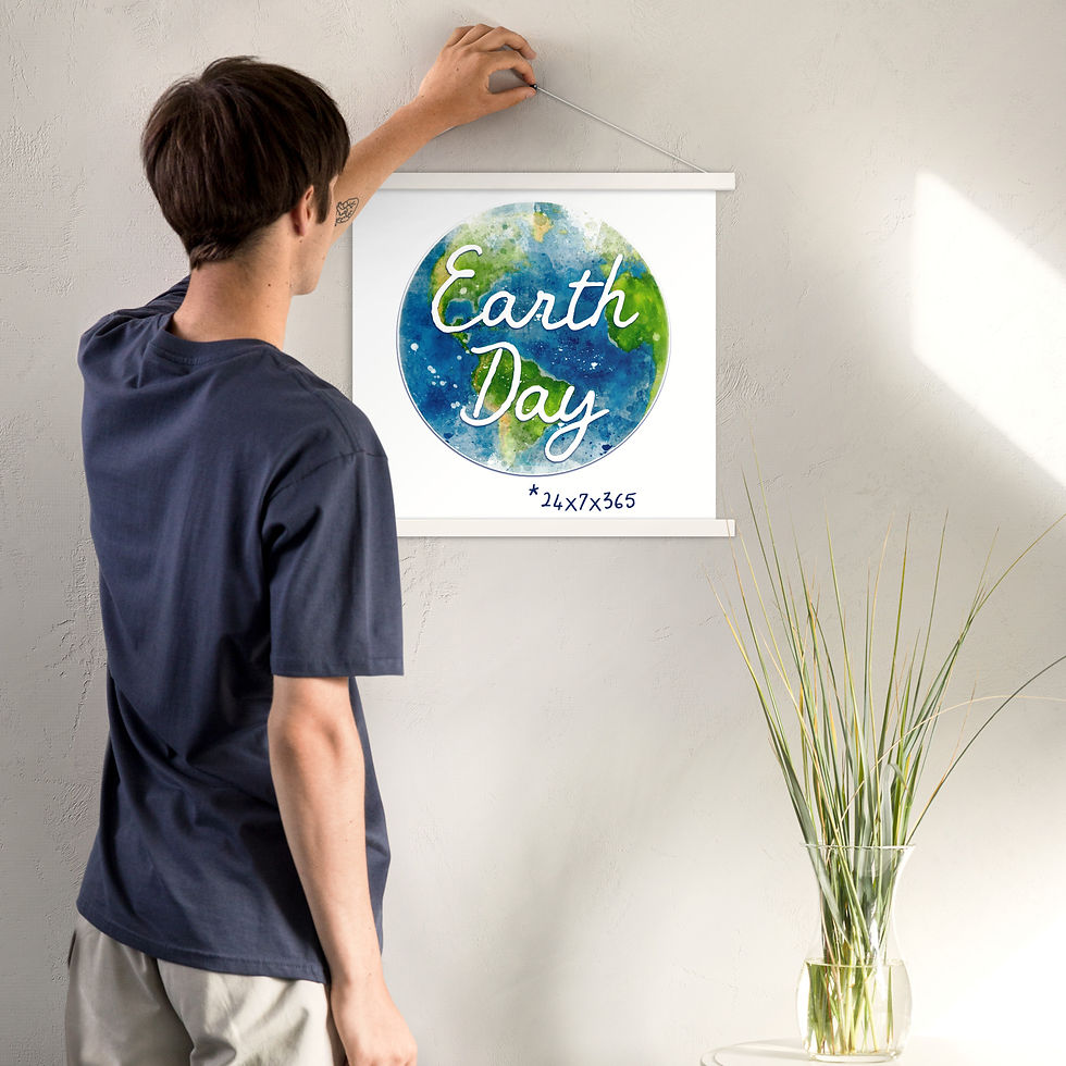 Thumbnail: Poster with hangers - earth day 24x7x365
