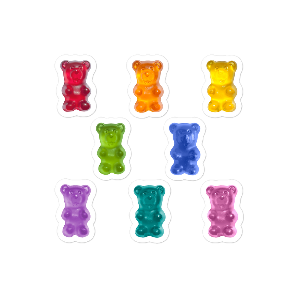 Thumbnail: Stickers - gummy bear rainbow (x8)