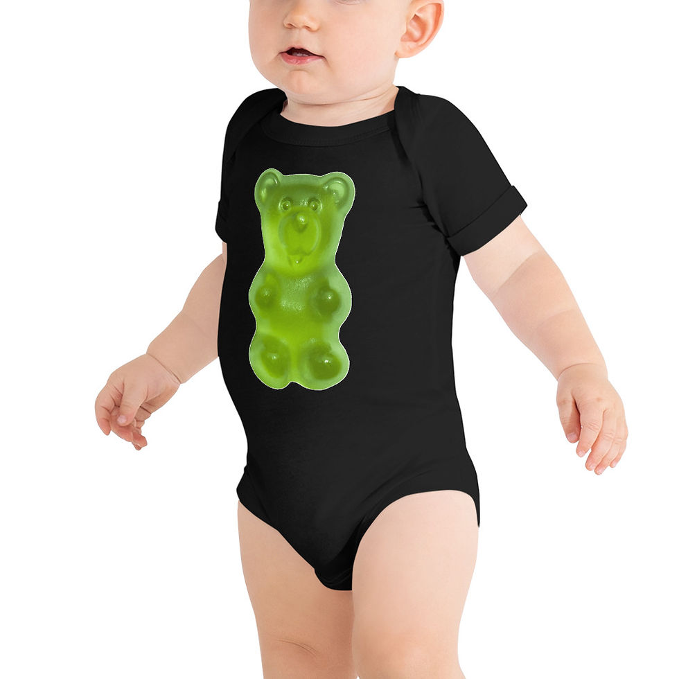 Thumbnail: Baby short sleeve onesie - gummy bear (green)