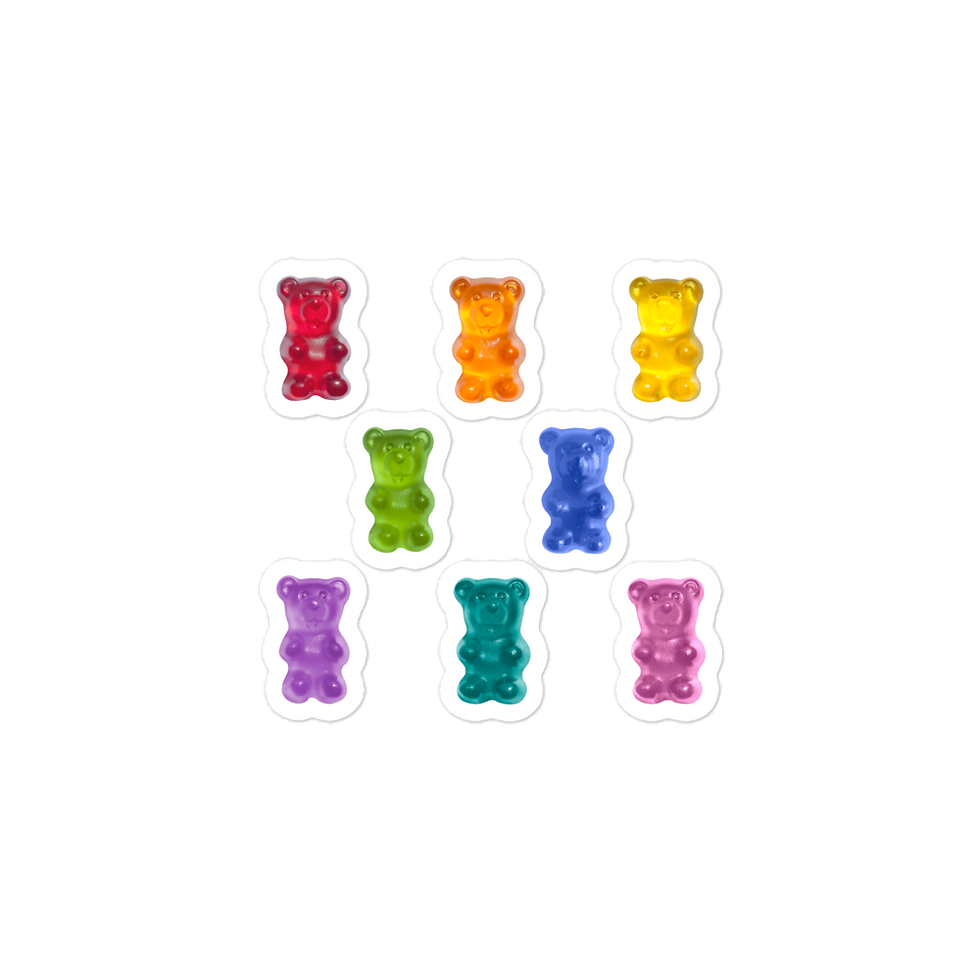 Thumbnail: Stickers - gummy bear rainbow (x8)