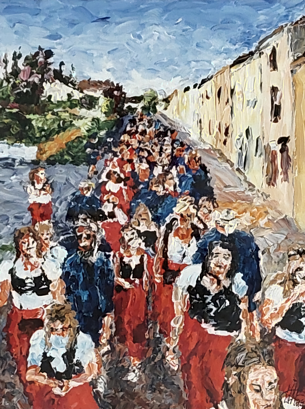 La descente du chemin Morel, par Antoine Juliens (collection Musée gaumais, don de l'artiste)