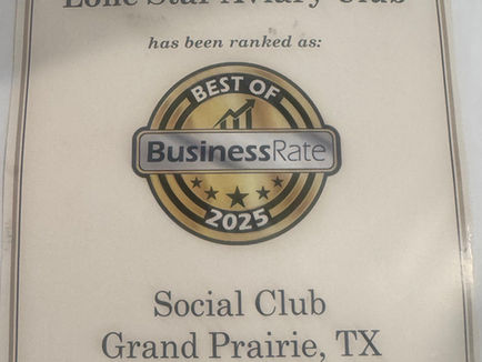 Lone Star Aviary Club Honored as “Best of business rate 2025”