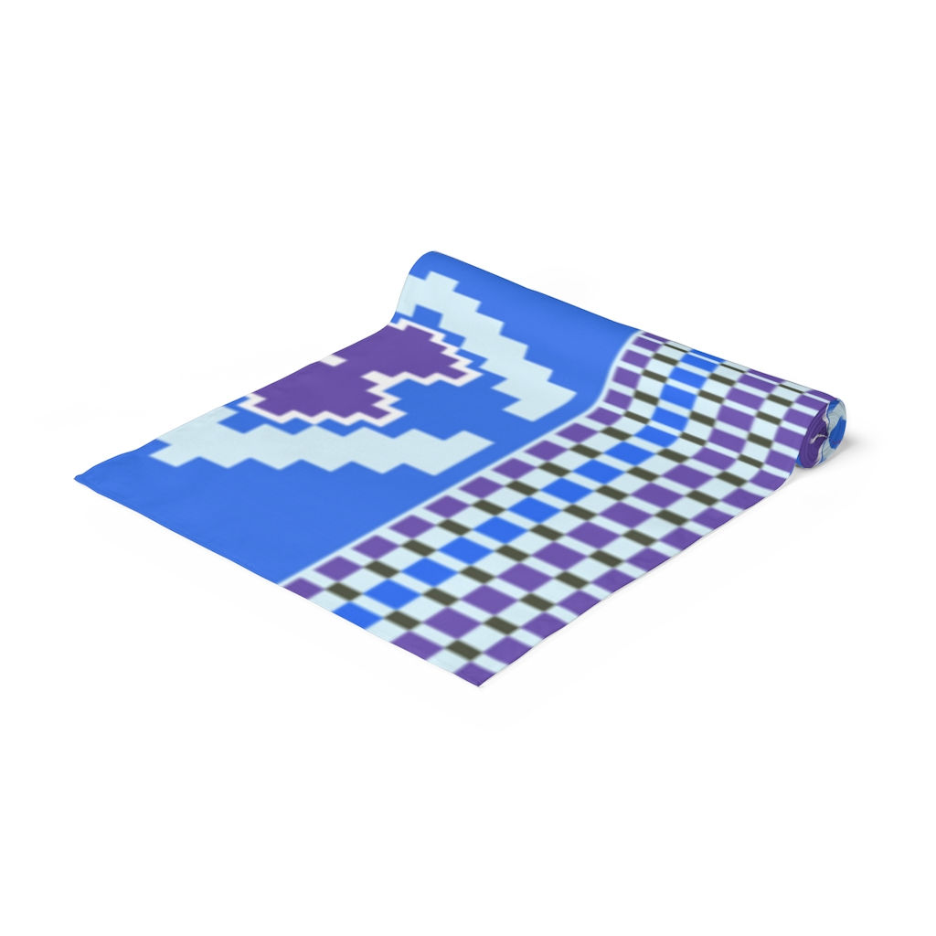 Table Runner Blue & Purple Ankara Print Inspiration