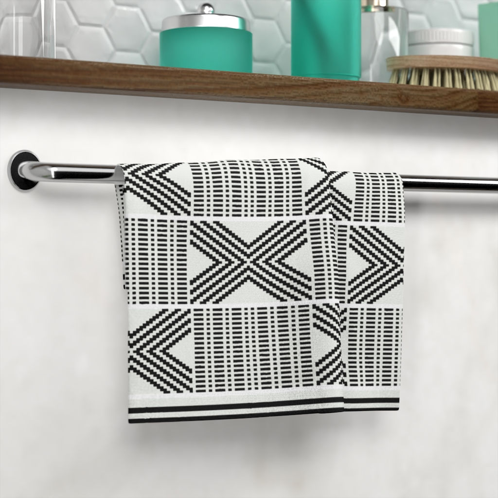 Black & White Ankara Print Inspiration Face Towel