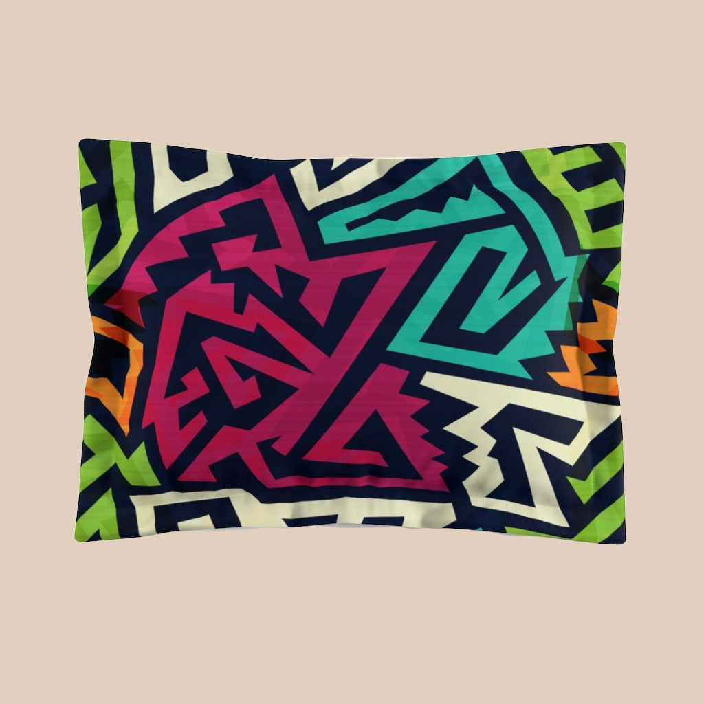 Multicolor African Geometric Pattern Microfiber Pillow Sham