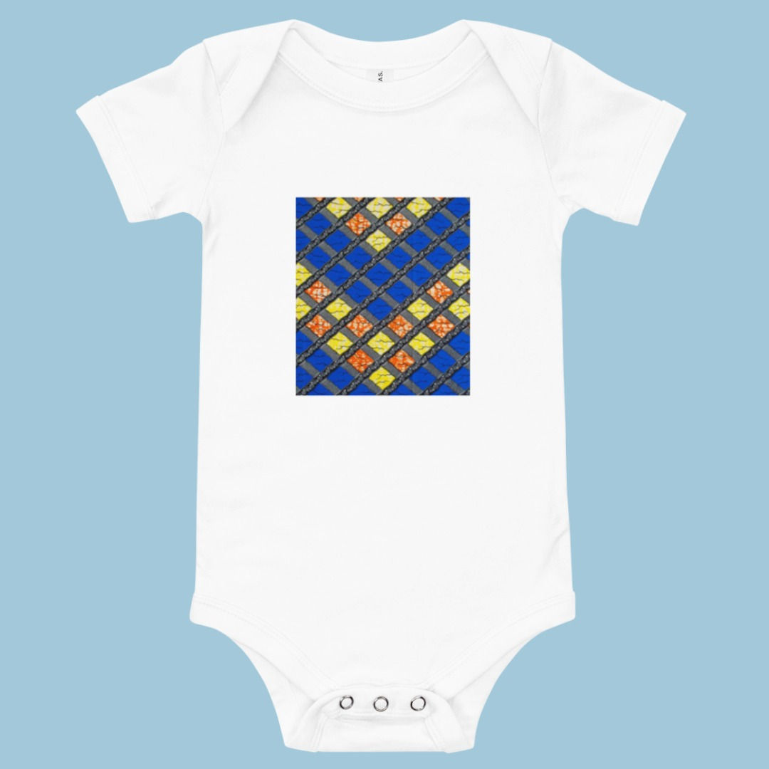 Blue Wax Inspired Baby short sleeve one piece