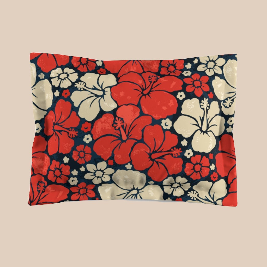 Hibiscus African Print Microfiber Pillow Sham