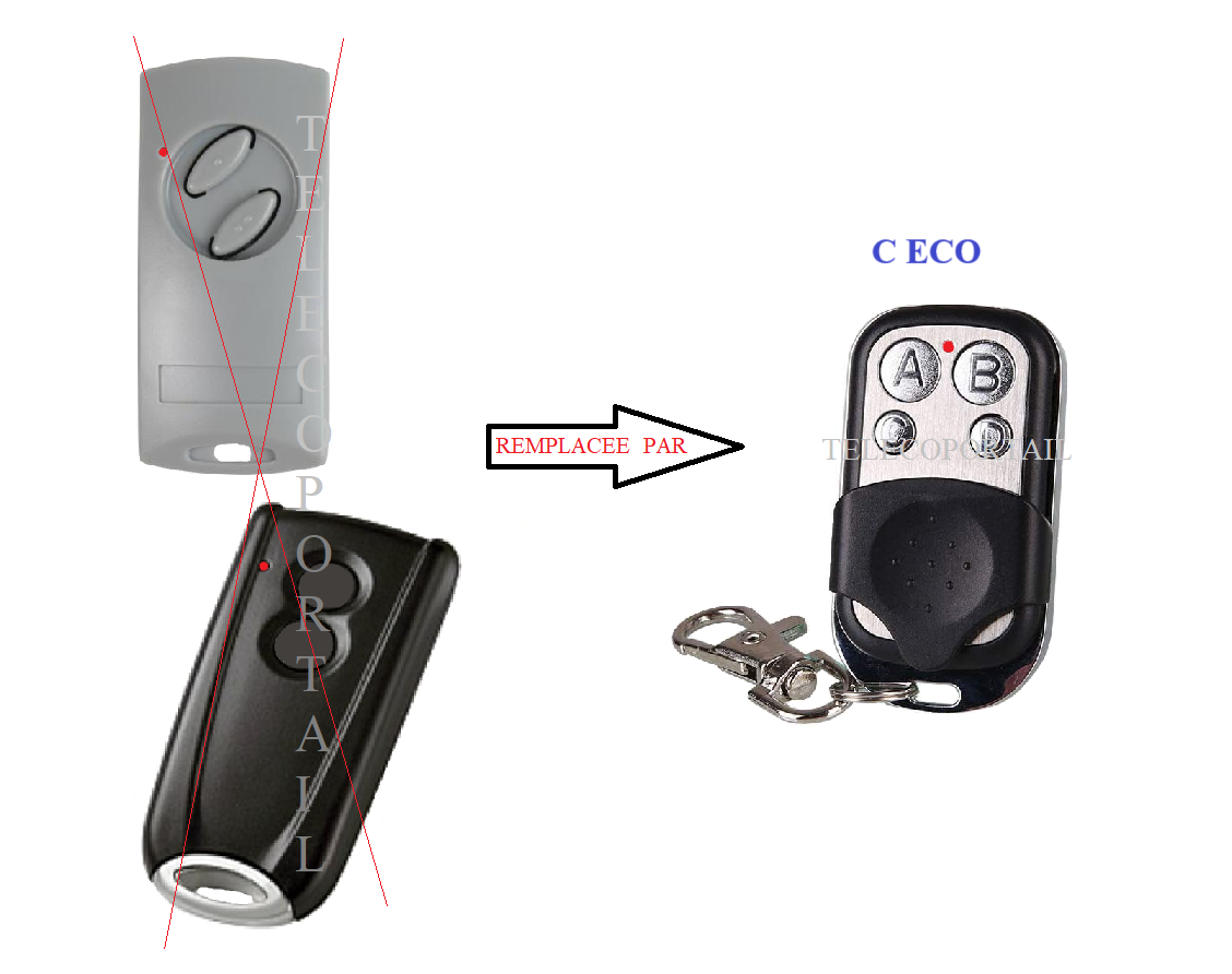 C ECO - COMPATIBLE AGS RSC2 RSE2 433.92Mhz ECOSTAR TUBAUTO HORMANN