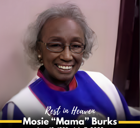Celebration of Life ceremonies planned for Mama Mosie Burks, legendary singer from the Mississippi Mass Choir, who passed away at 92
