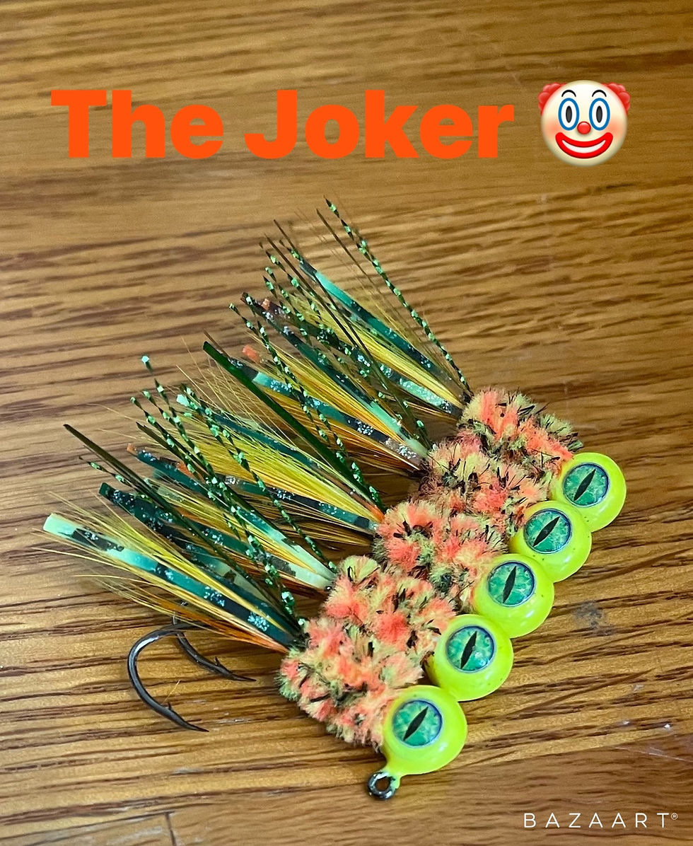 Thumbnail: 1/16 oz Pillhead Crappie Jigs w/Reptile eyes (Pack of 5)