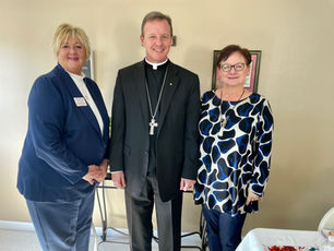Bishop Pohlmeier Visits Catholic Charities