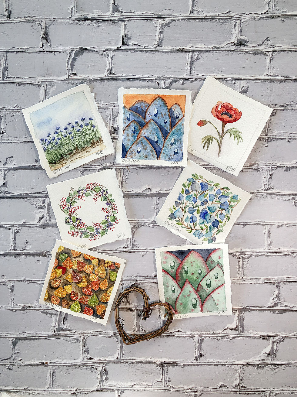 Thumbnail: Succulent in Blue watercolor painting by Sheryl Brake and botanical collection