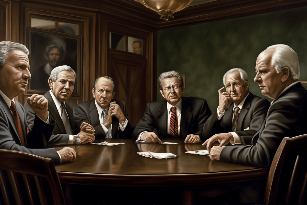 Homogeneous bunch of males in a boardroom
