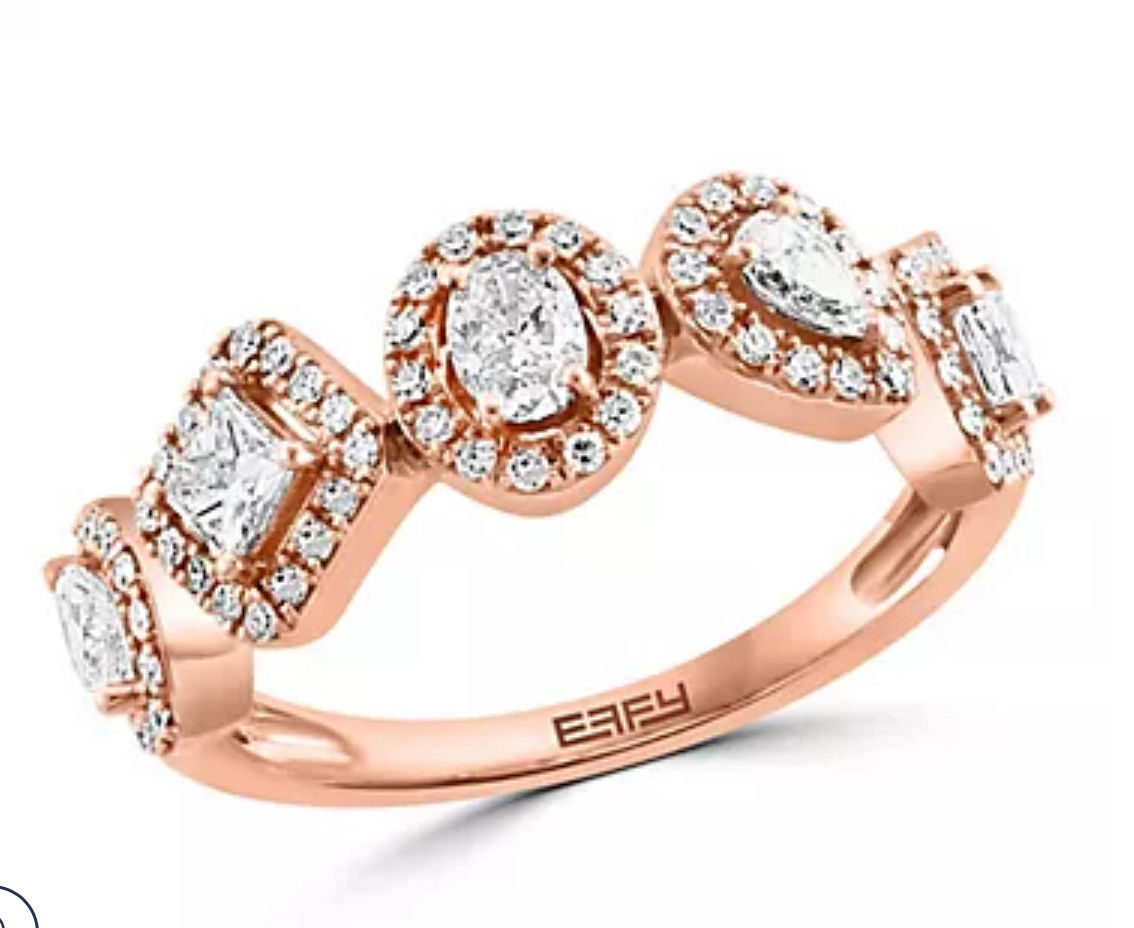 EFFY Multi Cut Natural Diamond 14K Rose Gold Ring