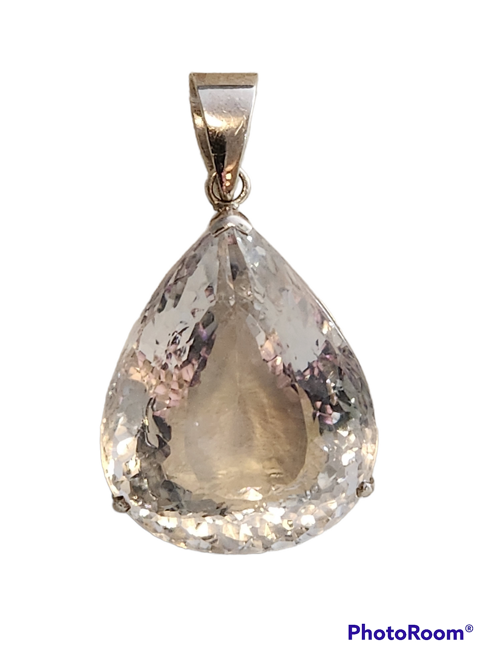 200 carat natural White Topaz sterling silver necklace pendant
