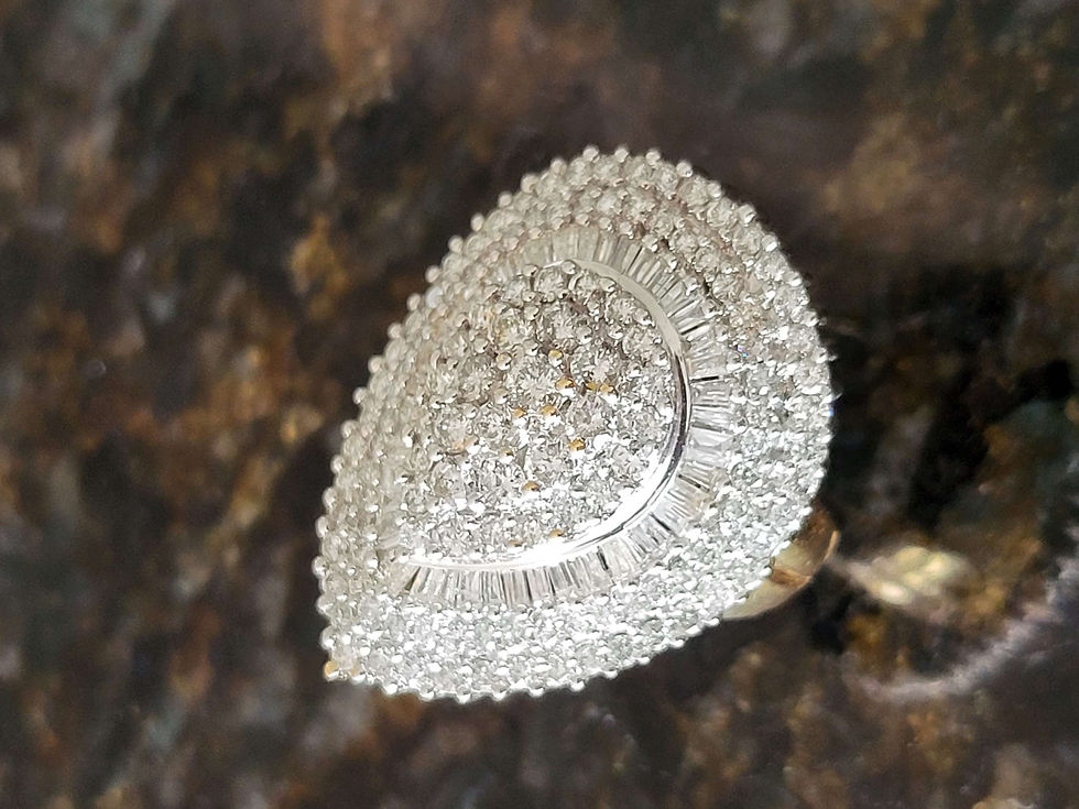 Pear Diamond Cluster Ring 14k White Gold and 14k Gold 4 ct. t. w.