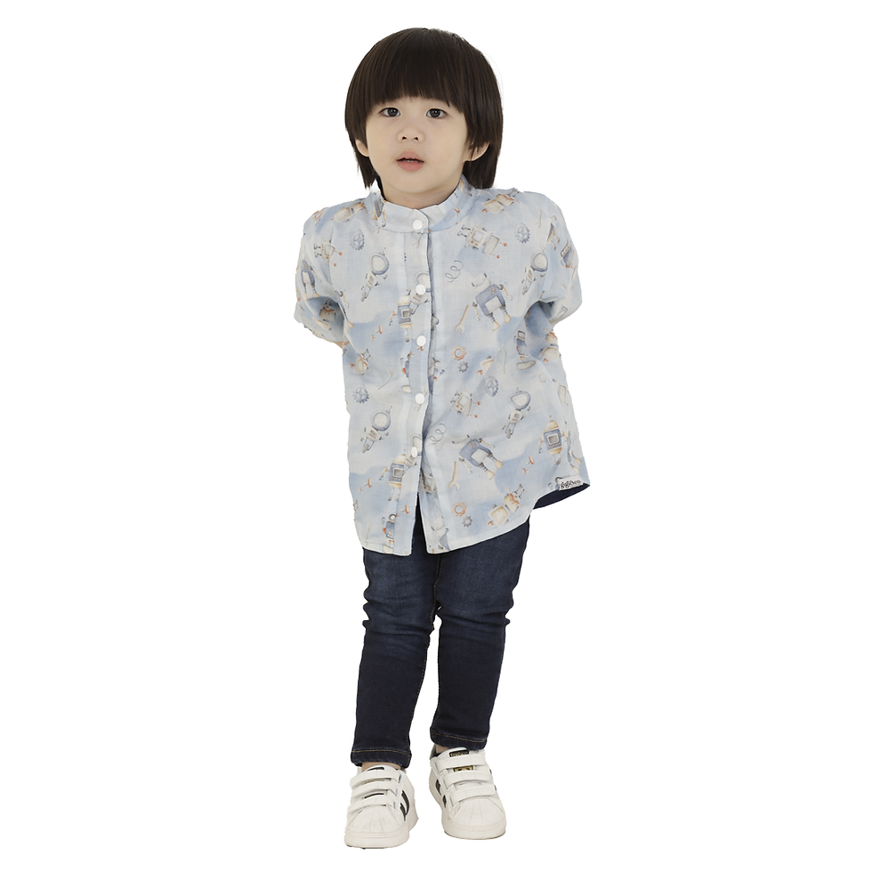 Thumbnail: Gino Rolling Robots Reversible Polo Shirt