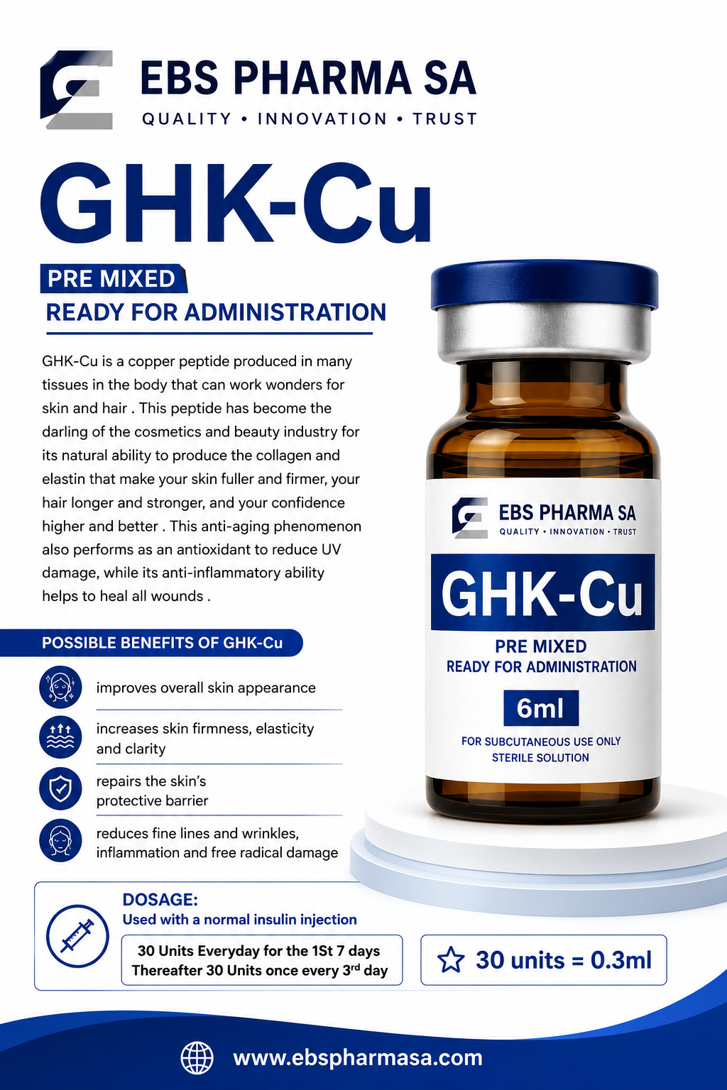 GHK – cu (copper peptide) 100mg/6ml – 6ml